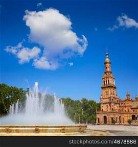 Seville Sevilla Plaza de Espana fountain Andalusia Spain square