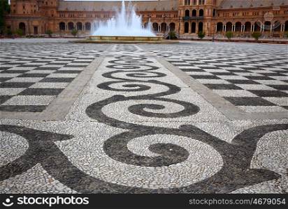 Seville Sevilla Plaza de Espana stone mosaic floor Andalusia Spain square