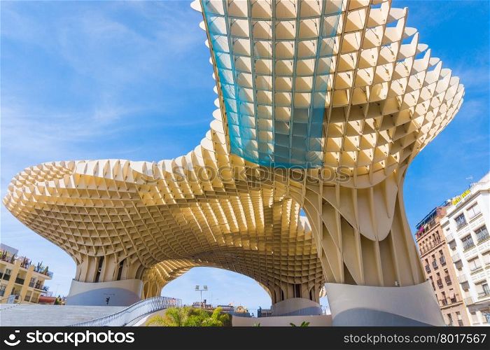 SEVILLE, SPAIN - MAY 09: Metropol Parasol on May 09, 2011 in Seville, Spain. This structure by Juergen Mayer-Hermann is in Plaza de la Encarnacion in old Seville