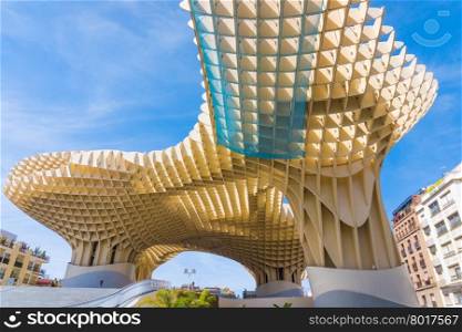 SEVILLE, SPAIN - MAY 09: Metropol Parasol on May 09, 2011 in Seville, Spain. This structure by Juergen Mayer-Hermann is in Plaza de la Encarnacion in old Seville