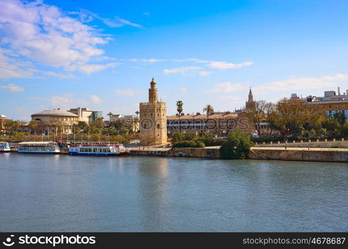 Seville Torre del Oro tower in Sevilla Andalusia Spain