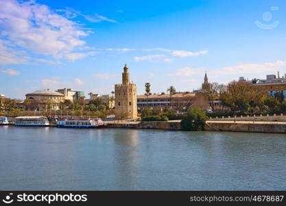 Seville Torre del Oro tower in Sevilla Andalusia Spain