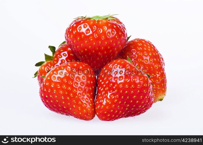 Seweral strawberries on white background - isolated