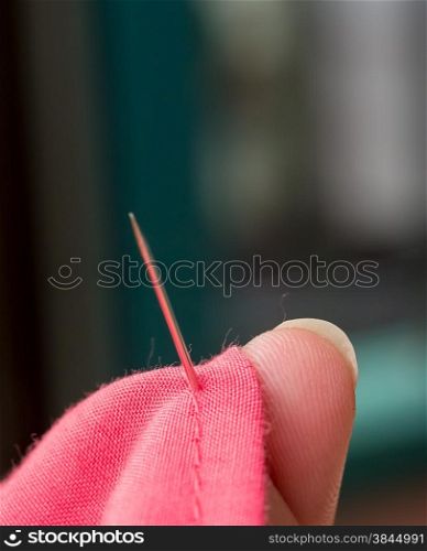 Sewing Cloth Showing Stitches Seamstress And Clothing