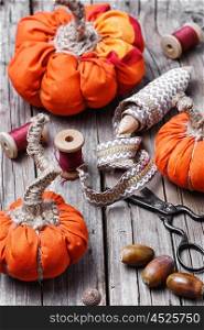 Sewing decorative pumpkins