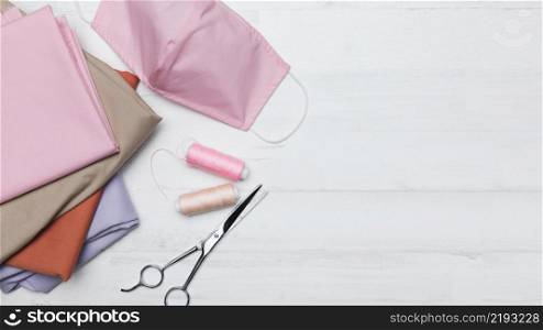 sewing kit pink fabric mask