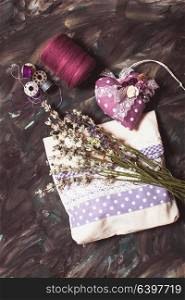 Sewing kits - pin cushion with needles, thread and lavender sachet. Tools for sewing alert - time to work