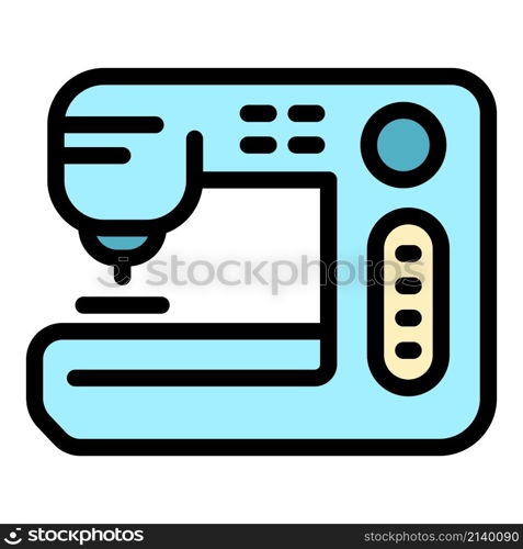 Sewing machine icon. Outline Sewing machine vector icon color flat isolated. Sewing machine icon color outline vector