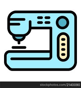 Sewing machine icon. Outline Sewing machine vector icon color flat isolated. Sewing machine icon color outline vector