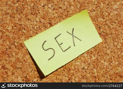 sex concept word on a sticky note