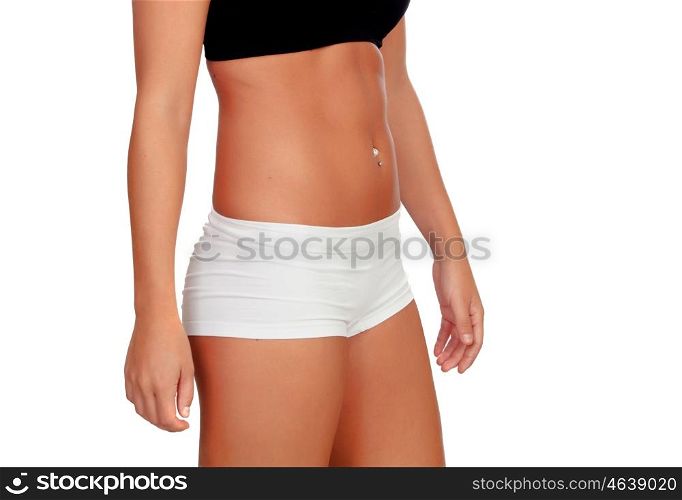 Sexy body woman with underwear isolated on a white background