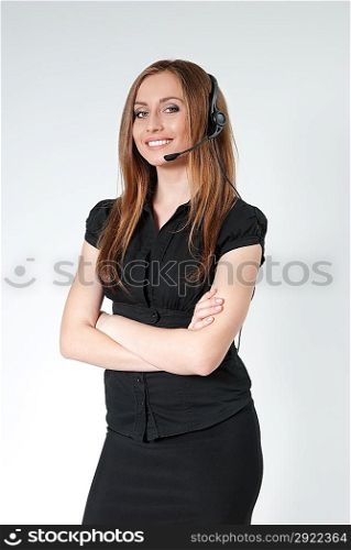 Sexy call center operator isolated - Business collection