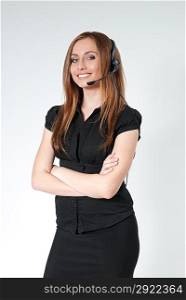 Sexy call center operator isolated - Business collection