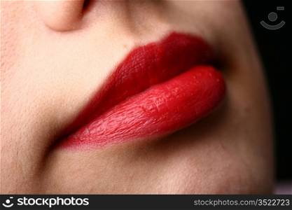 sexy lips macro close up