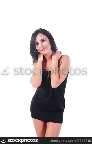 Sexy pin-up in little black dress