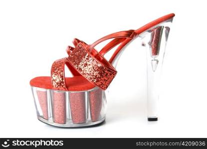 Sexy red shoes isolated on a white background