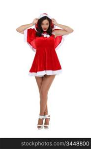 Sexy woman dressed as Mrs. Claus