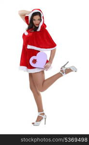 Sexy woman dressed as Mrs. Claus