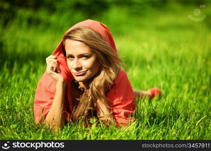 sexy women on green grass
