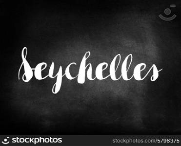 Seychelles written on a blackboard