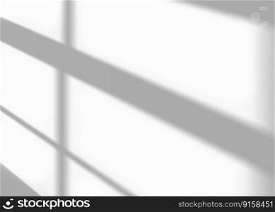 Shadow from window, overlay effect. Realistic gray shadow on white background. Applicable for product presentation, photos, backdrop. Sun light, rays. 3D render. Shadow from window, overlay effect. Realistic gray shadow on white background. Applicable for product presentation, photos, backdrop. Sun light, rays. 3D render.