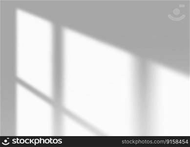 Shadow from window, overlay effect. Realistic gray shadow on white background. Applicable for product presentation, photos, backdrop. Sun light, rays. 3D render. Shadow from window, overlay effect. Realistic gray shadow on white background. Applicable for product presentation, photos, backdrop. Sun light, rays. 3D render.