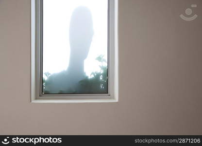 Shadow of a Man Behind Window