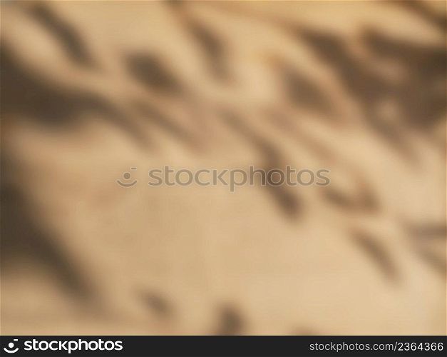 Shadow of leaf on sand color background. Abstract neutral nature concept background. 