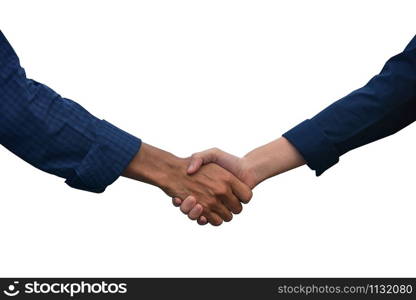 Shake hands or hands Shake on white background friendship partner success concept