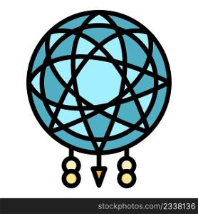 Shaman dream catcher icon. Outline shaman dream catcher vector icon color flat isolated. Shaman dream catcher icon color outline vector