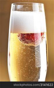 shampagne glass on celebratory table