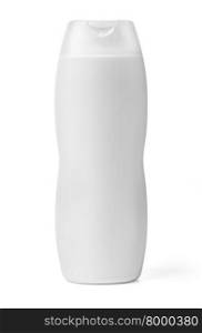 Shampoo Plastic Bottle On White Background Isolated. Ready For Your Design. with clipping path