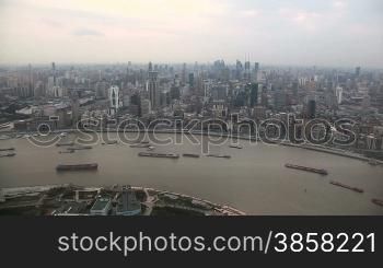 shanghai city aerial.