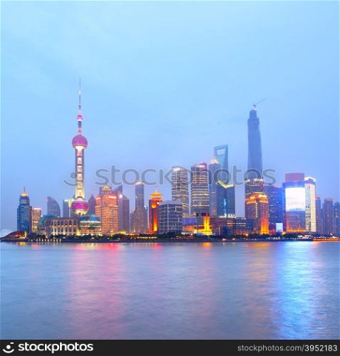 Shanghai (Pudong New Area) at night, China