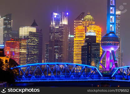 Shanghai skyline and skyscraper, Shanghai modern city in China on the Huangpu River.