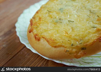 shangi- patties with cottage cheese Russian pastry.on a wood background