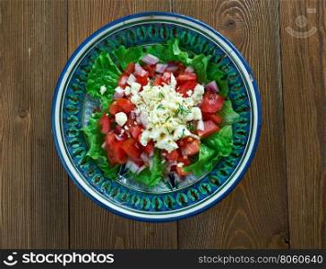 Shanklish Salad - Levantine meze dish.