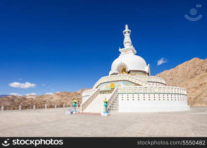 Shanti Stupa is a Buddhist white-domed stupa in Leh, India