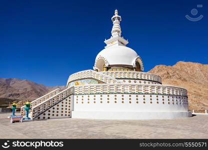 Shanti Stupa is a Buddhist white-domed stupa in Leh, India