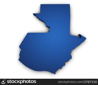 Shape 3d of Guatemala map colored in blue and isolated on white background.
