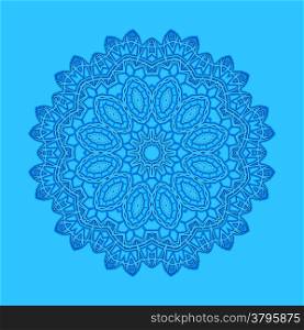 Shape with abstract pattern on blue background