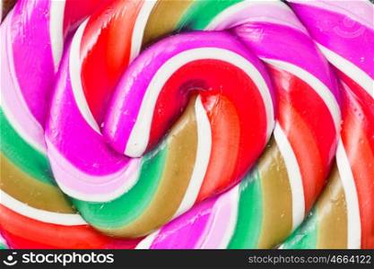 Shapes and colors of a close up lollipop