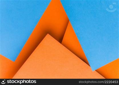 shapes made with blue orange card paper