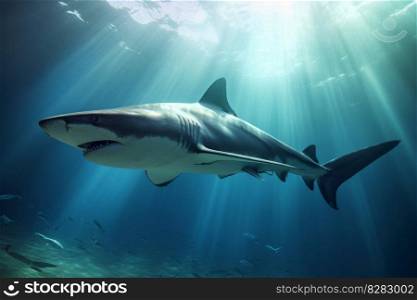 Shark underwater photo. Sea fish. Generate Ai. Shark underwater photo. Generate Ai