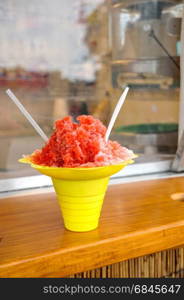 Shaved ice snow cone