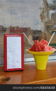 Shaved ice snow cone