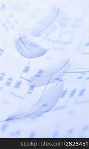 Sheet music and Feather