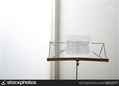 Sheet music on music stand