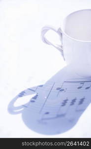 Sheet of music and Tableware