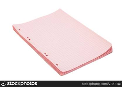 sheets of squared paper over white background